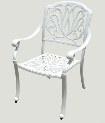 white cast aluminum patio furniture